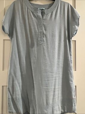 Light Blue Short-Sleeve Dress